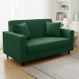 Anyseat 2-Seater Sofa Cover, Plain Green, Elastic Stretch, Protective Slipcover