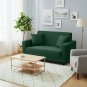 Anyseat 2-Seater Sofa Cover, Plain Green, Elastic Stretch, Protective Slipcover