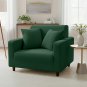 Anyseat 1-Seater Sofa Cover, Plain Green, Elastic Stretch, Protective Slipcover