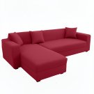 Anyhouz 4-Seater Sofa Cover, Plain Red, Elastic Stretch, Slipcover