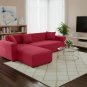 Anyhouz 4-Seater Sofa Cover, Plain Red, Elastic Stretch, Slipcover