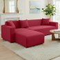 Anyhouz 4-Seater Sofa Cover, Plain Red, Elastic Stretch, Slipcover