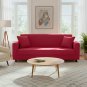 Anyhouz 3-Seater Sofa Cover, Plain Red, Elastic Stretch, Slipcover