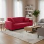Anyhouz 3-Seater Sofa Cover, Plain Red, Elastic Stretch, Slipcover