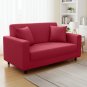 Anyhouz 2-Seater Sofa Cover, Plain Red, Elastic Stretch, Slipcover
