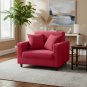 Anyhouz 1-Seater Sofa Cover, Plain Red, Elastic Stretch, Slipcover
