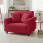 Anyhouz 1-Seater Sofa Cover, Plain Red, Elastic Stretch, Slipcover