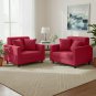 Anyhouz 1-Seater Sofa Cover, Plain Red, Elastic Stretch, Slipcover