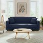 Anyhouz 3-Seater Sofa Cover, Plain Navy Blue, Elastic Stretch, Slipcover