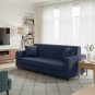 Anyhouz 3-Seater Sofa Cover, Plain Navy Blue, Elastic Stretch, Slipcover
