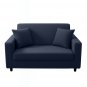 Anyhouz 2-Seater Sofa Cover, Plain Navy Blue, Elastic Stretch, Slipcover