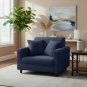 Anyhouz 1-Seater Sofa Cover, Plain Navy Blue, Elastic Stretch, Slipcover