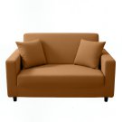 Anyhouz 2-Seater Sofa Cover, Plain Caramel, Elastic Stretch, Slipcover