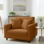 Anyhouz 1-Seater Sofa Cover, Plain Caramel, Elastic Stretch, Slipcover