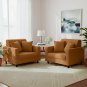 Anyhouz 1-Seater Sofa Cover, Plain Caramel, Elastic Stretch, Slipcover
