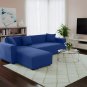 Anyhouz 4-Seater Sofa Cover, Plain Royal Blue, Elastic Stretch, Slipcover