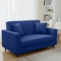 Anyhouz 2-Seater Sofa Cover, Plain Royal Blue, Elastic Stretch, Slipcover