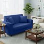 Anyhouz 2-Seater Sofa Cover, Plain Royal Blue, Elastic Stretch, Slipcover