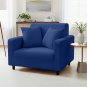 Anyhouz 1-Seater Sofa Cover, Plain Royal Blue, Elastic Stretch, Slipcover