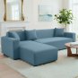 Anyseat 4-Seater Sofa Cover, Plain Grey Blue, Elastic Stretch, Slipcover