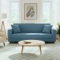 Anyseat 3-Seater Sofa Cover, Plain Grey Blue, Elastic Stretch, Slipcover