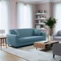 Anyseat 3-Seater Sofa Cover, Plain Grey Blue, Elastic Stretch, Slipcover
