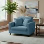 Anyseat 1-Seater Sofa Cover, Plain Grey Blue, Elastic Stretch, Slipcover