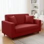 Anyseat 2-Seater Sofa Cover, Plain Wine Red, Elastic Stretch, Slipcover