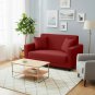 Anyseat 2-Seater Sofa Cover, Plain Wine Red, Elastic Stretch, Slipcover