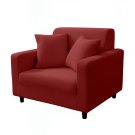 Anyseat 1-Seater Sofa Cover, Plain Wine Red, Elastic Stretch, Slipcover