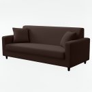 Anyhouz 3-Seater Sofa Cover, Plain Coffee, Elastic Stretch, Slipcover