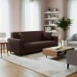 Anyhouz 3-Seater Sofa Cover, Plain Coffee, Elastic Stretch, Slipcover