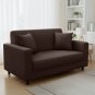 Anyhouz 2-Seater Sofa Cover, Plain Coffee, Elastic Stretch, Slipcover