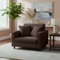 Anyhouz 1-Seater Sofa Cover, Plain Coffee, Elastic Stretch, Slipcover