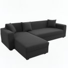 Anyhouz 4-Seater Sofa Cover, Plain Dark Grey, Elastic Stretch, Slipcover Anyhouz 4-Seater Sofa Cover, Plain Dark Grey, Elastic Stretch, Slipcover