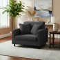 Anyhouz 1-Seater Sofa Cover, Plain Dark Grey, Elastic Stretch, Slipcover