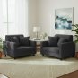 Anyhouz 1-Seater Sofa Cover, Plain Dark Grey, Elastic Stretch, Slipcover