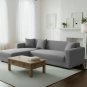 Anyhouz 4-Seater Sofa Cover, Plain Ash Grey, Elastic Stretch, Slipcover