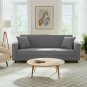Anyhouz 3-Seater Sofa Cover, Plain Ash Grey, Elastic Stretch, Slipcover