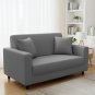 Anyhouz 2-Seater Sofa Cover, Plain Ash Grey, Elastic Stretch, Slipcover