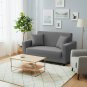Anyhouz 2-Seater Sofa Cover, Plain Ash Grey, Elastic Stretch, Slipcover