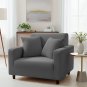 Anyhouz 1-Seater Sofa Cover, Plain Ash Grey, Elastic Stretch, Slipcover