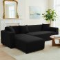 Anyseat 4-Seater Sofa Cover, Plain Black, Elastic Stretch, Slipcover