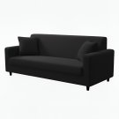 Anyseat 3-Seater Sofa Cover, Plain Black, Elastic Stretch, Slipcover