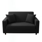 Anyseat 2-Seater Sofa Cover, Plain Black, Elastic Stretch, Slipcover Anyseat 2-Seater Sofa Cover, Plain Black, Elastic Stretch, Slipcover