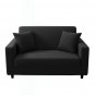 Anyseat 2-Seater Sofa Cover, Plain Black, Elastic Stretch, Slipcover