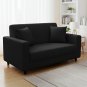 Anyseat 2-Seater Sofa Cover, Plain Black, Elastic Stretch, Slipcover