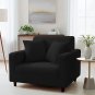 Anyseat 1-Seater Sofa Cover, Plain Black, Elastic Stretch, Slipcover