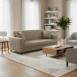 Anyhouz 3-Seater Sofa Cover, Plain Beige, Elastic Stretch, Slipcover