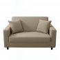 Anyhouz 2-Seater Sofa Cover, Plain Beige, Elastic Stretch, Slipcover